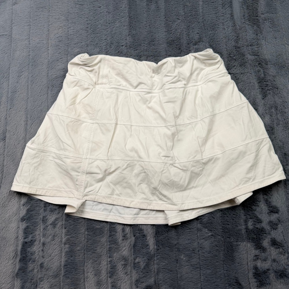 Lululemon Pace Rival Skirt White Athletic Tennis Running Skort Size 8 14109